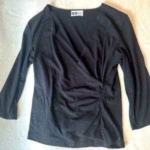 Black sequin half sleeve top